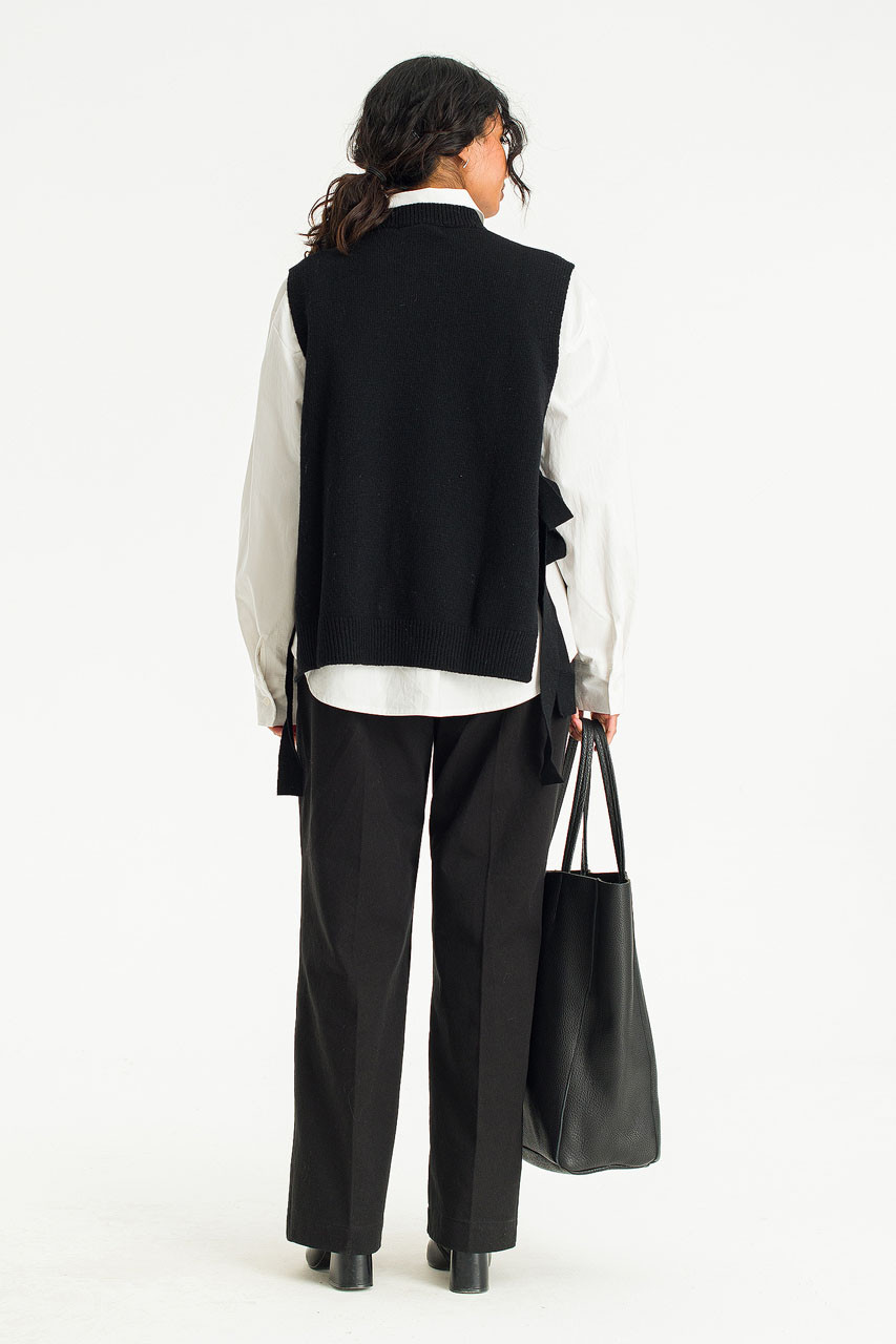 Side Ribbon Vest, Black