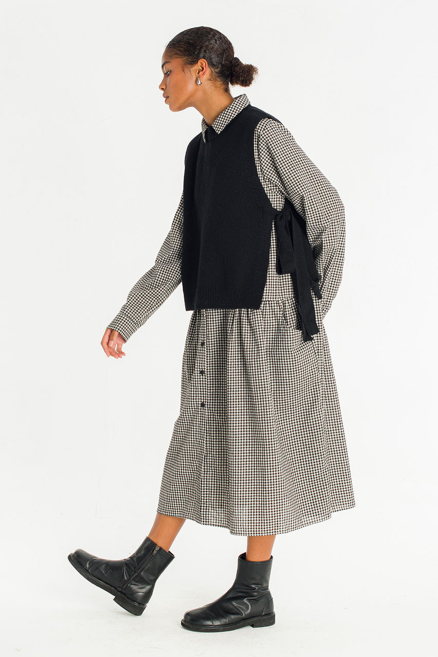 Side Ribbon Vest, Black