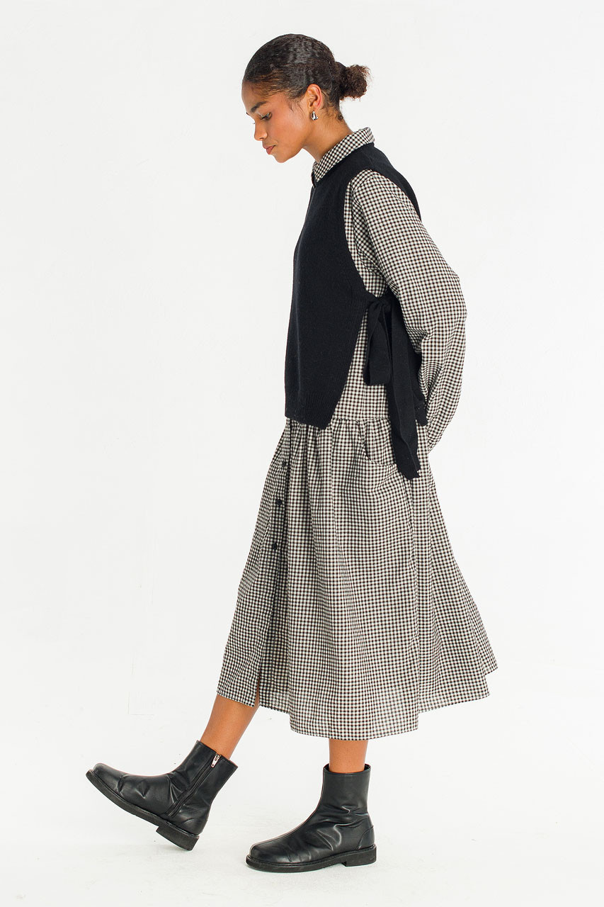 Side Ribbon Vest, Black