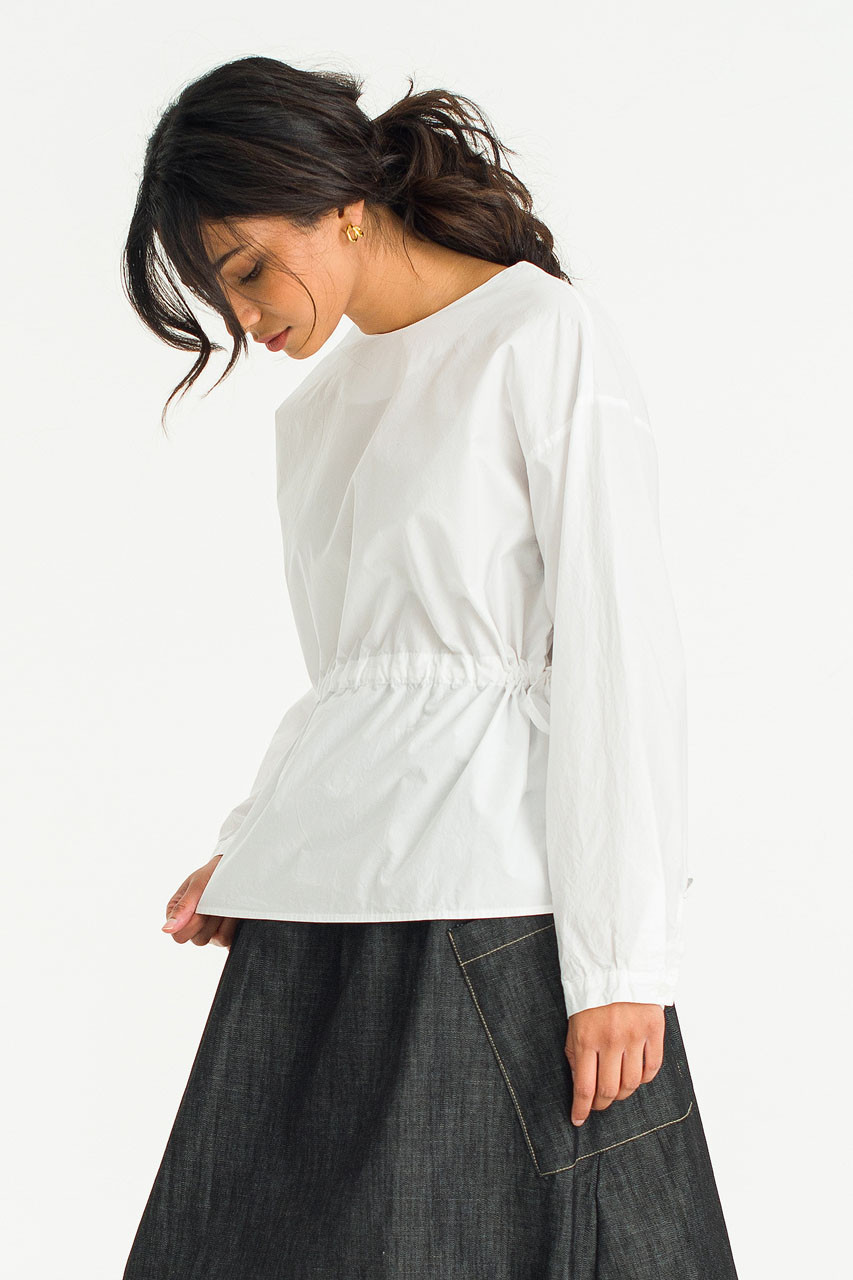 Aya Side Ribbon Blouse, Ivory
