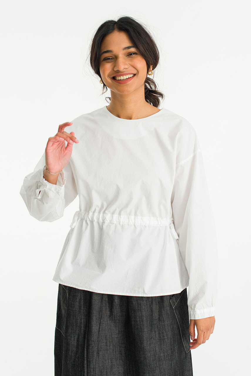 Aya Side Ribbon Blouse, Ivory