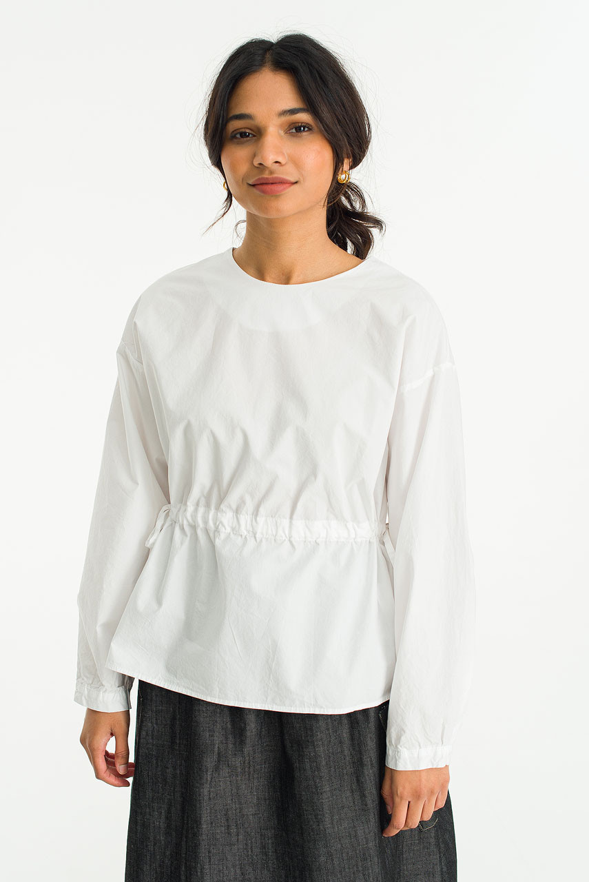 Aya Side Ribbon Blouse, Ivory