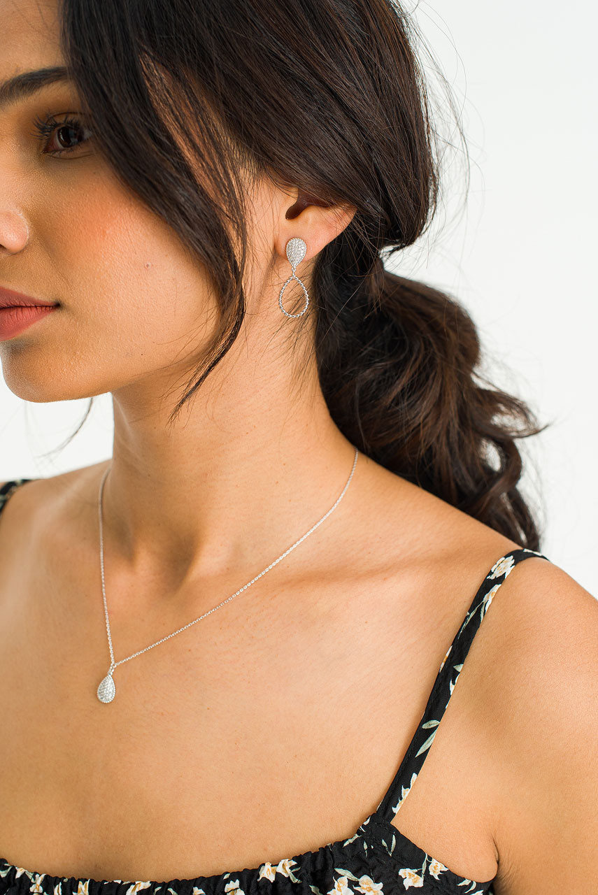 Florence Tear Drop Necklace, Sterling Silver