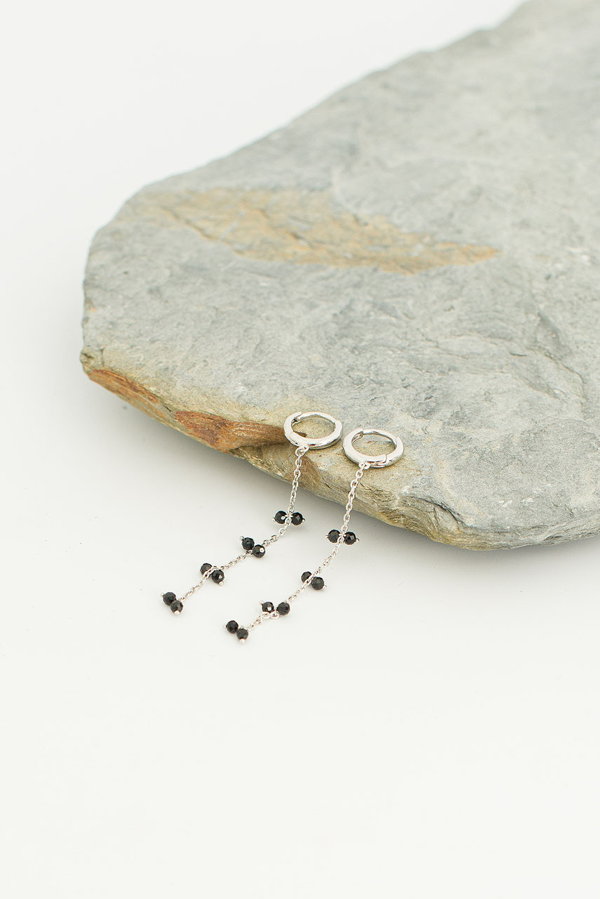 Sable Blossom Earrings, Sterling Silver