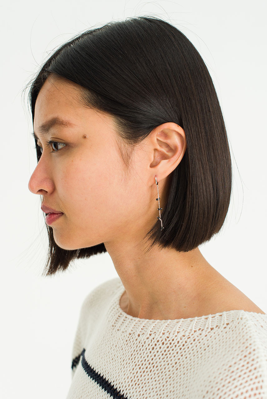 Sable Blossom Earrings, Sterling Silver