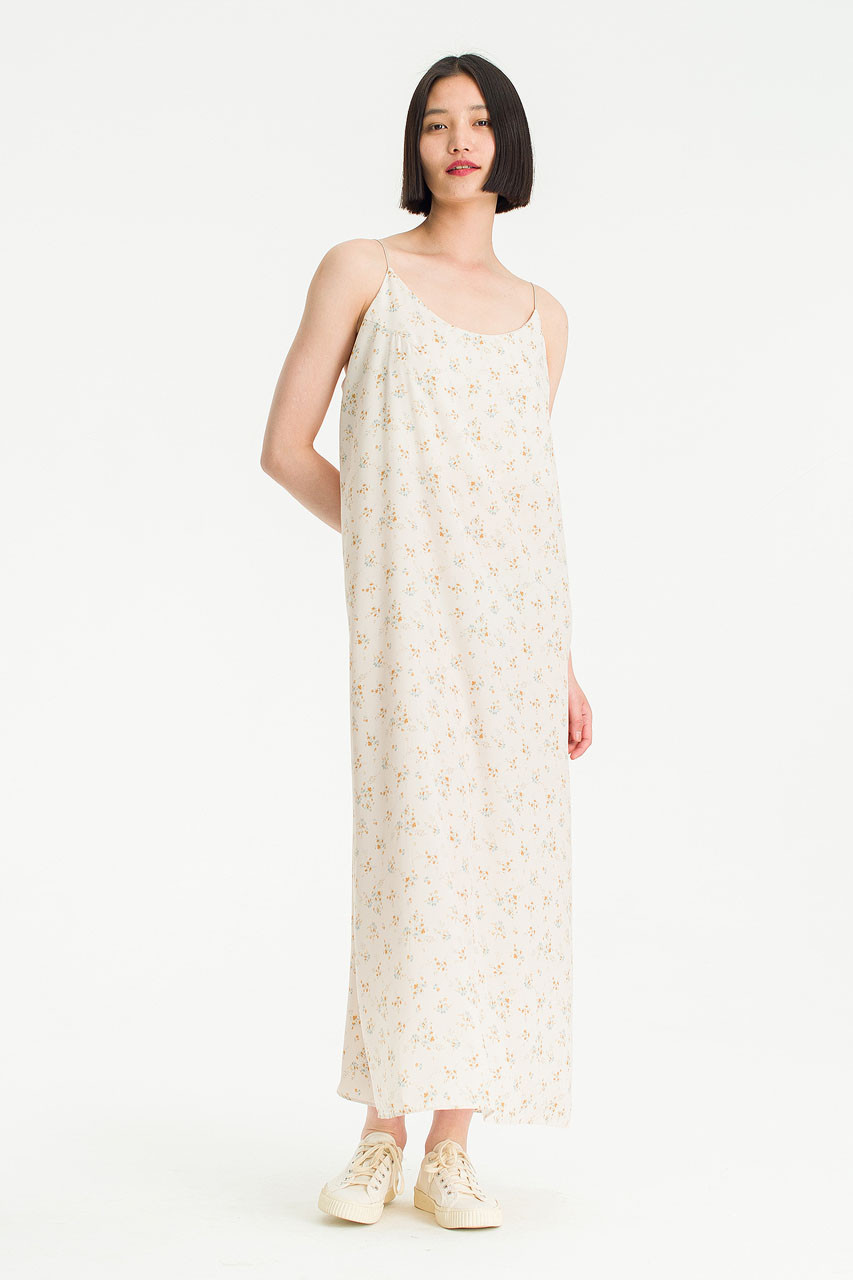 Alessia Flower Slip Dress, Ivory