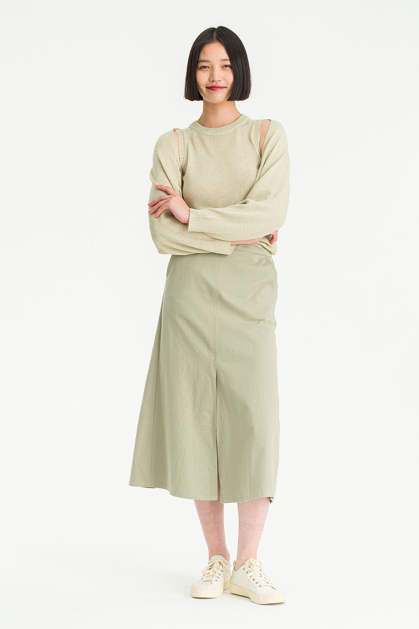 Gia Slit A Line Skirt, Khaki