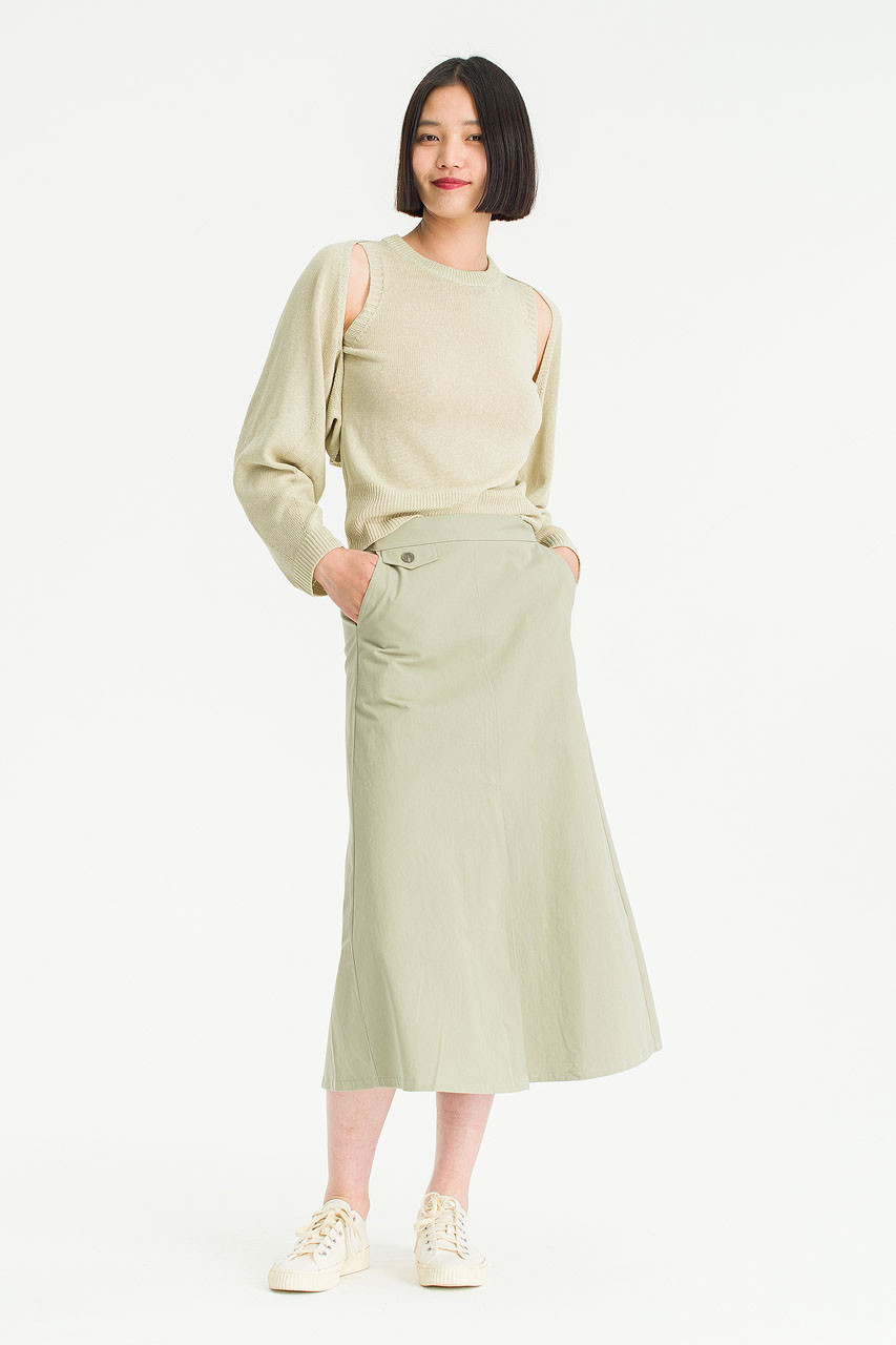 Gia Slit A Line Skirt, Khaki