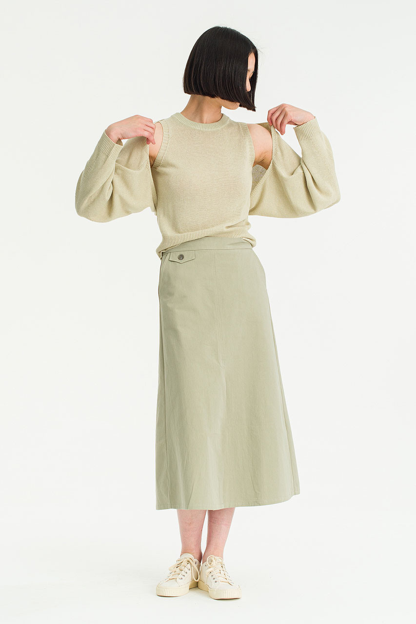 Gia Slit A Line Skirt, Khaki