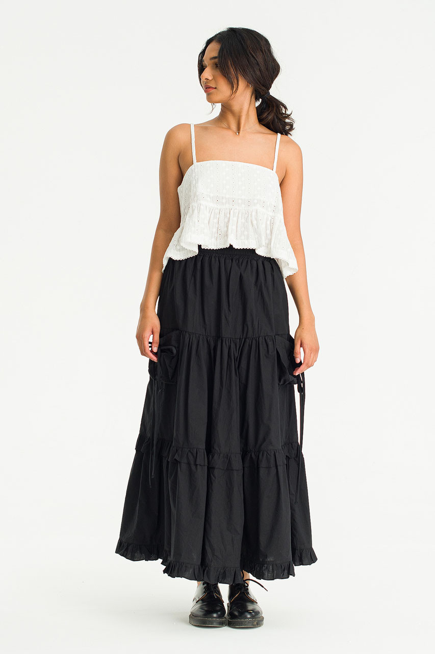 Kiara Cotton Embossed Bustier, Ivory