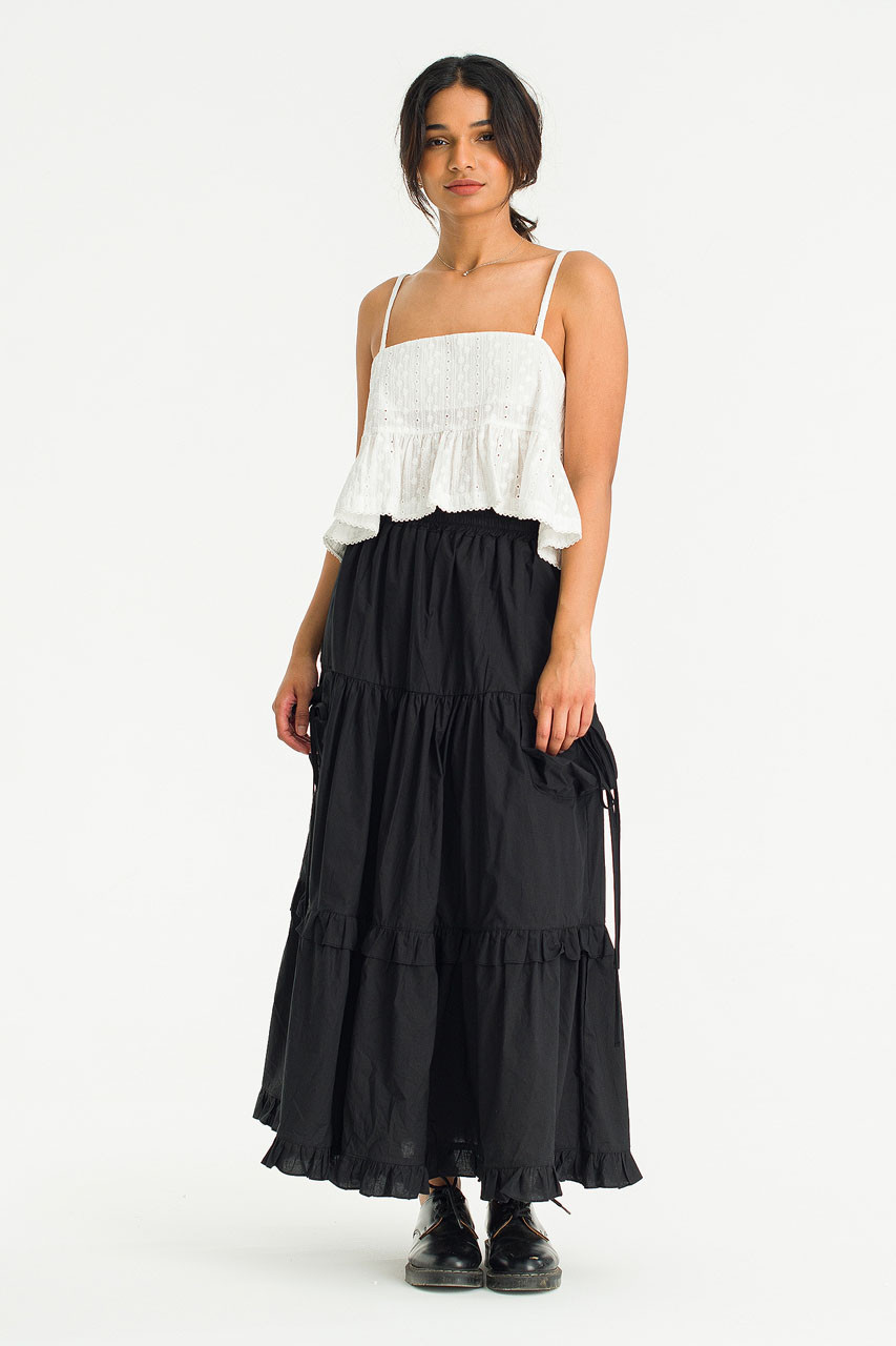 Kiara Cotton Embossed Bustier, Ivory