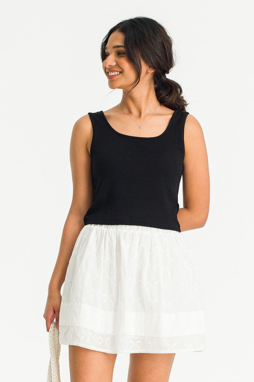 Sleeveless Crop Tee, Black