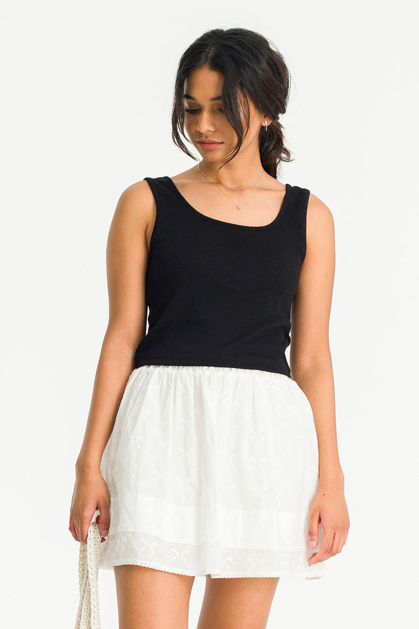 Sleeveless Crop Tee, Black