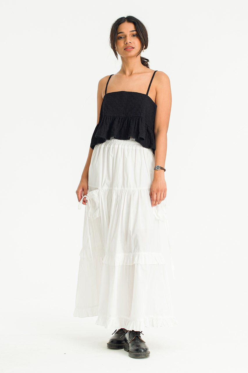 Kiara Cotton Embossed Bustier, Black