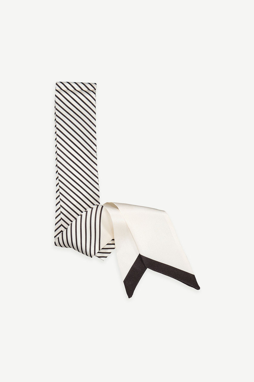 Jemma Mini Twill Scarf, Ivory