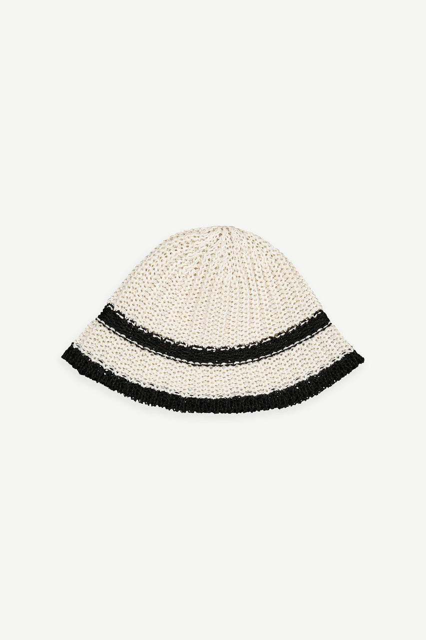 Cotton Knitted Ss Bucket Hat, Ivory