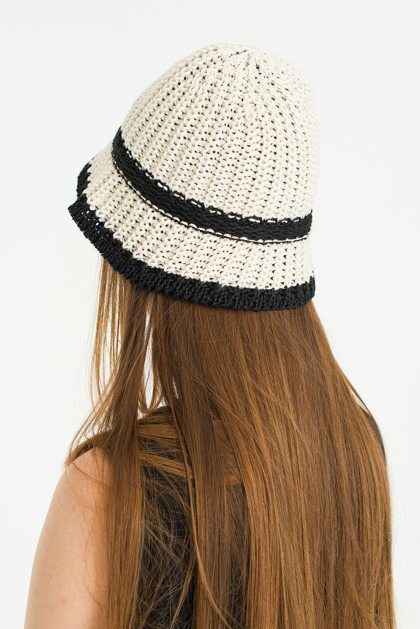 Cotton Knitted Ss Bucket Hat, Ivory
