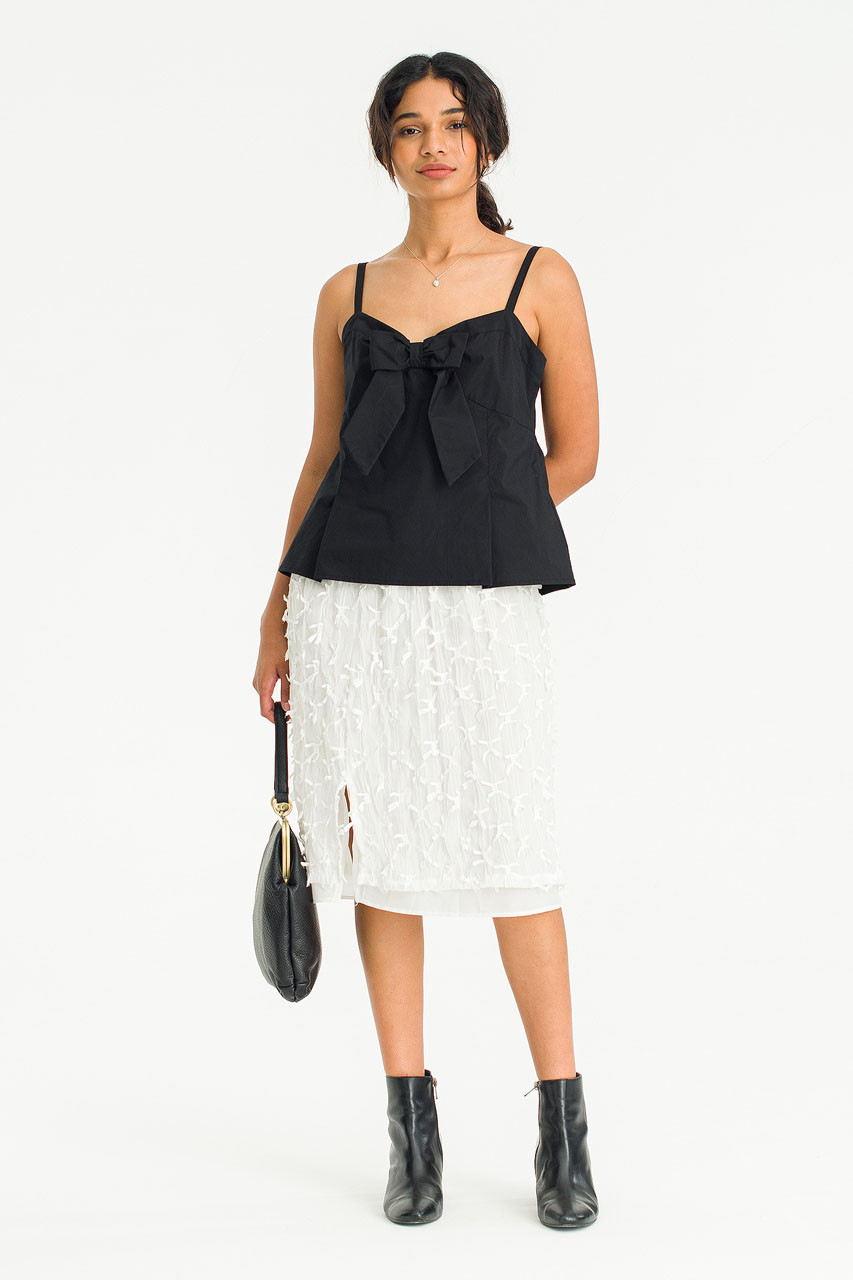 Mizuki Ribbon Cami Top, Black