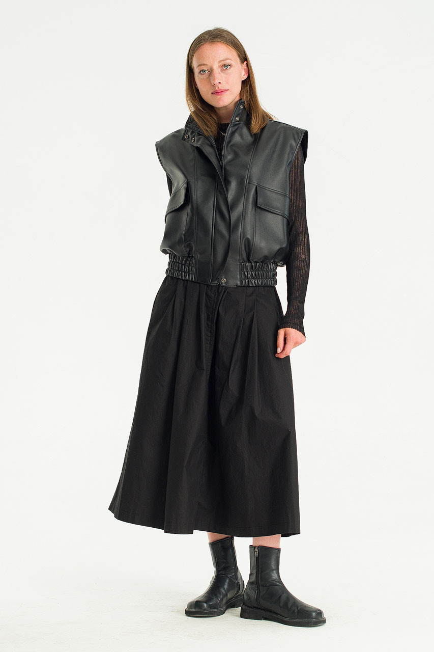 Vegan Leather Vest, Black