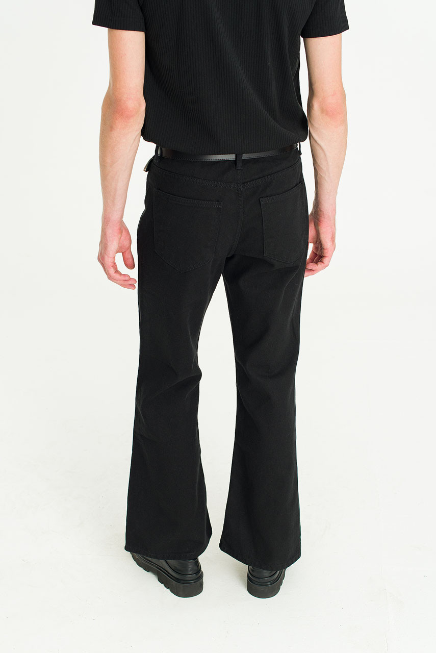 Menswear | Wide-Cut Twill Flares, Black
