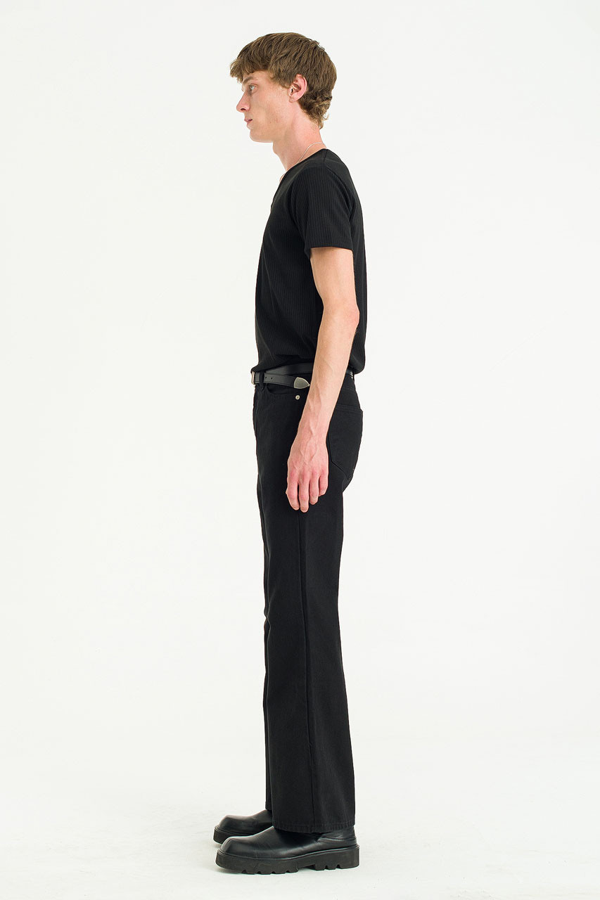 Menswear | Wide-Cut Twill Flares, Black
