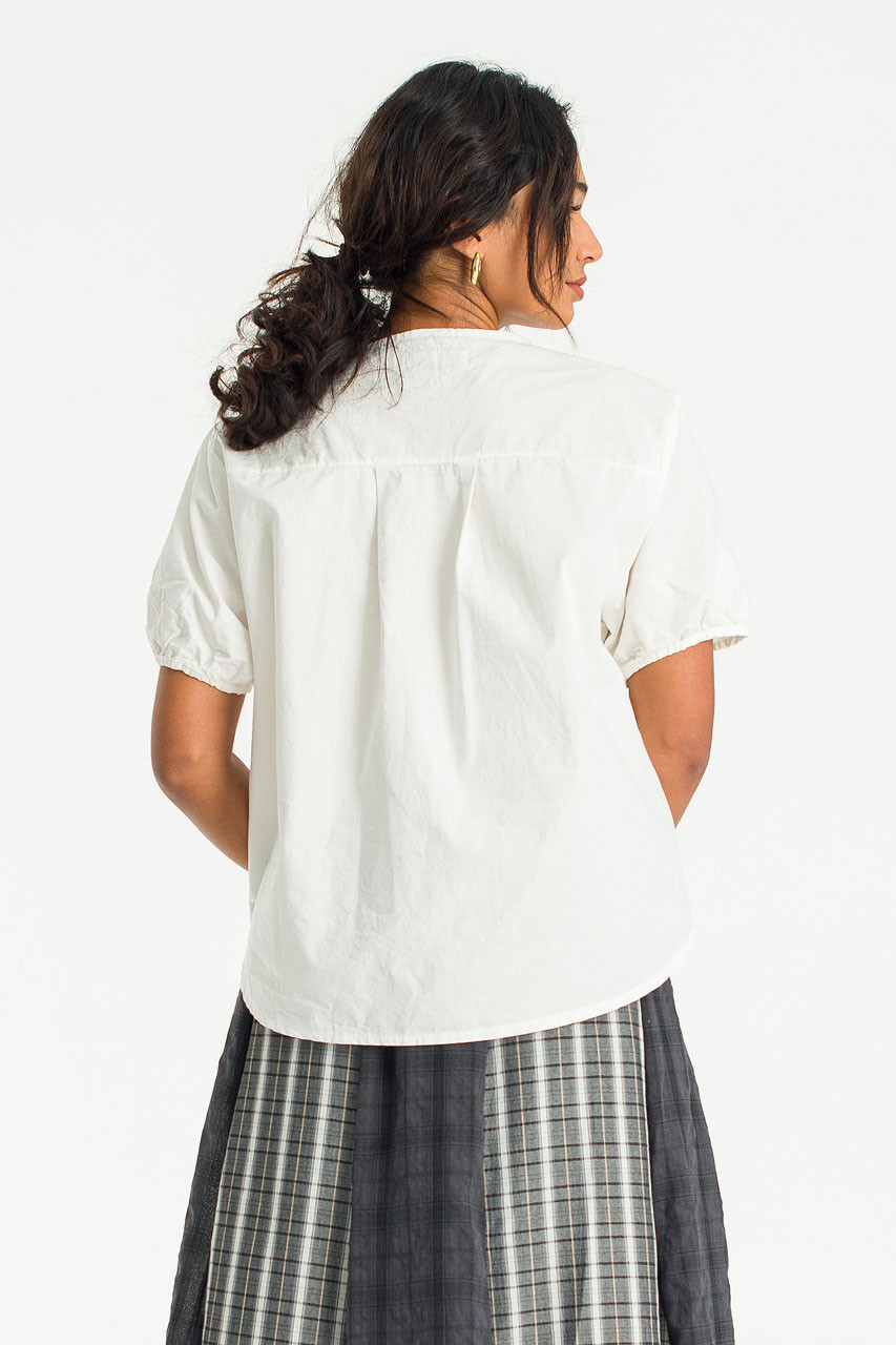 Esme henley neck Blouse, Ivory