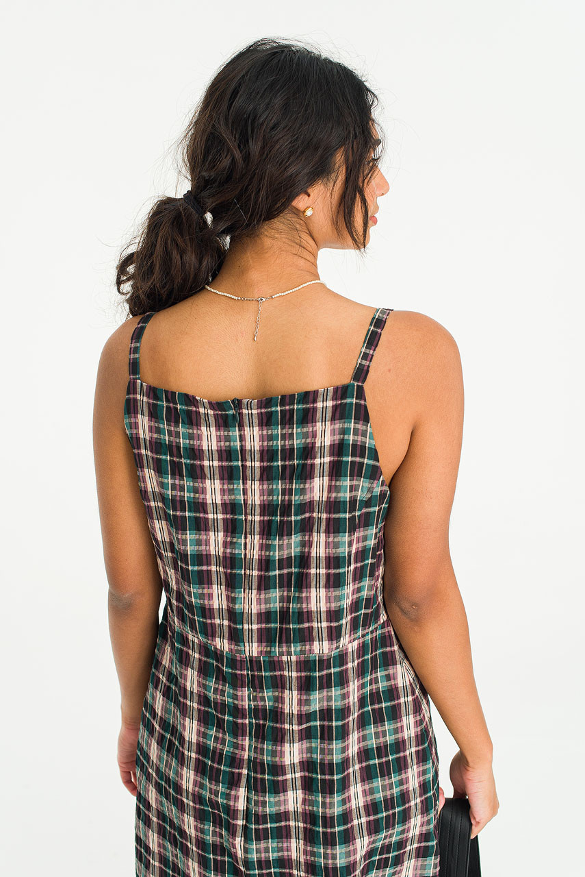 Lara Check Slip Dress, Pink