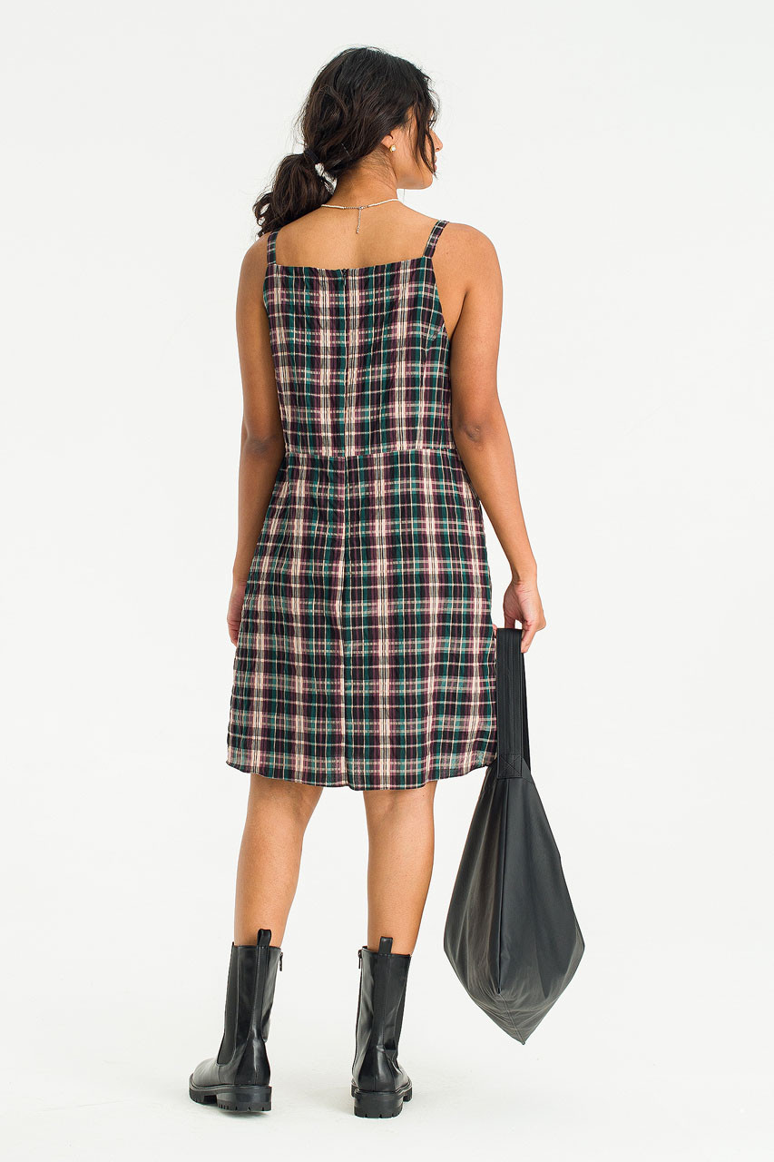 Lara Check Slip Dress, Pink