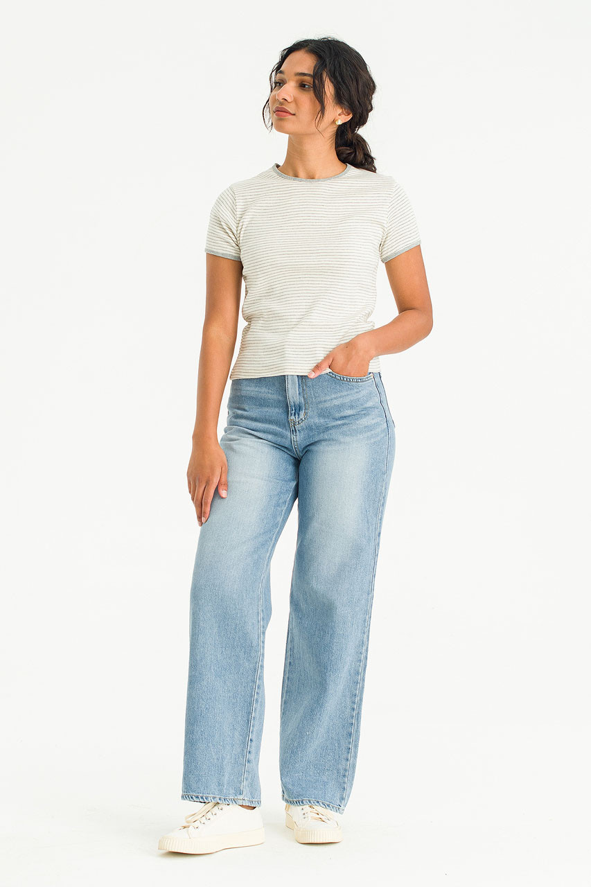 Alessia Wide Jean, Mid Blue
