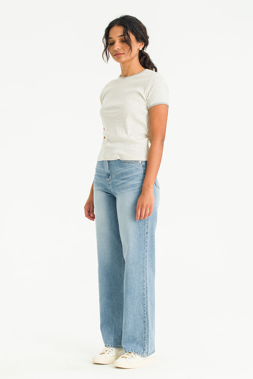 Alessia Wide Jean, Mid Blue