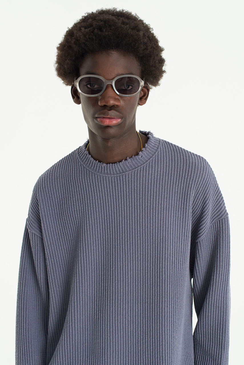 Menswear | Distressed Rib Knit, Grey