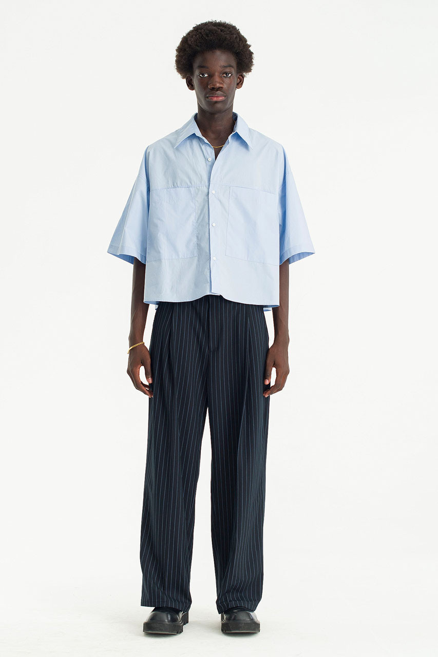 Menswear | Pinstripe Suit Trousers, Navy