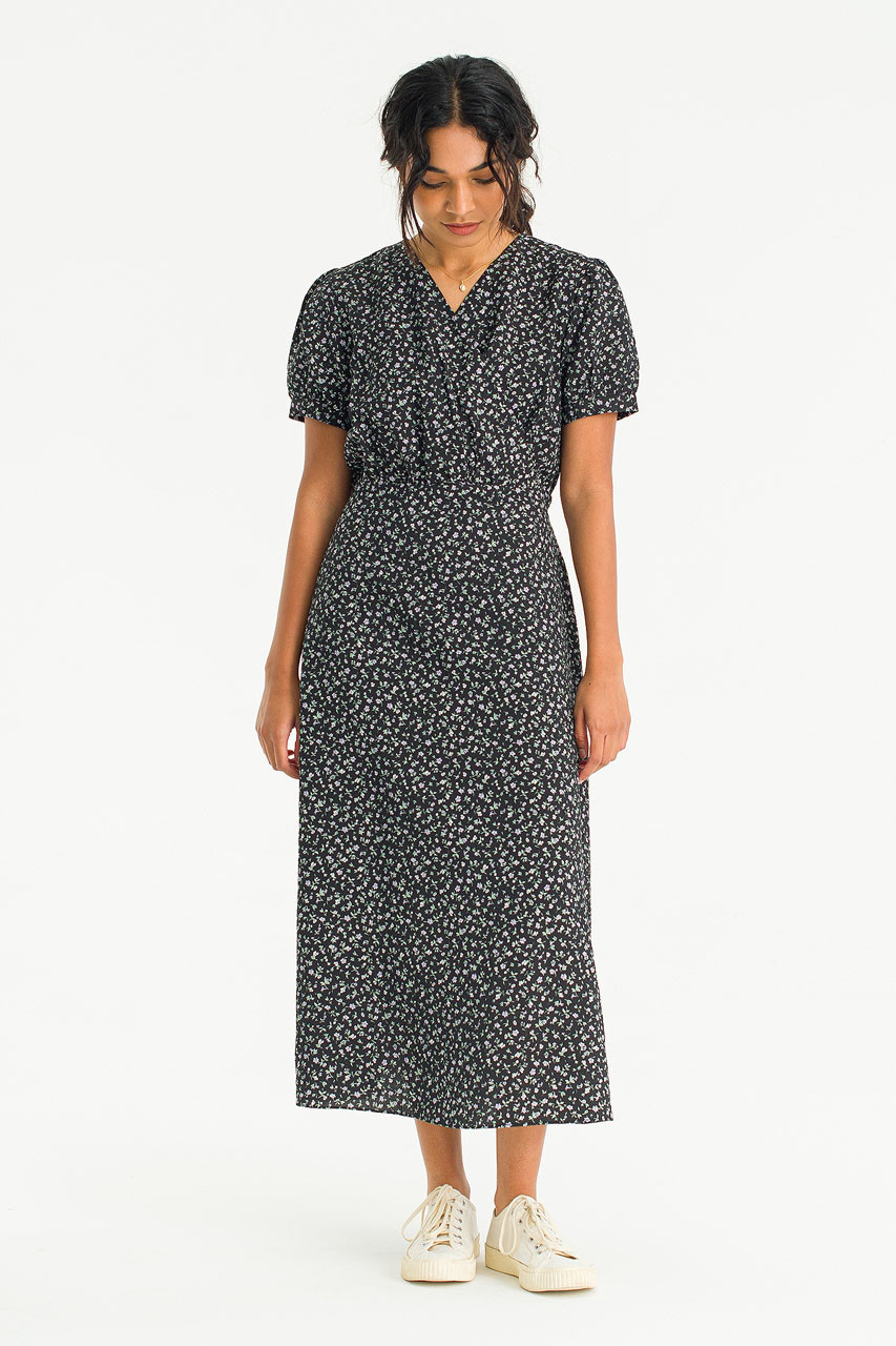 Luna Ditsy Flower Dress, Black