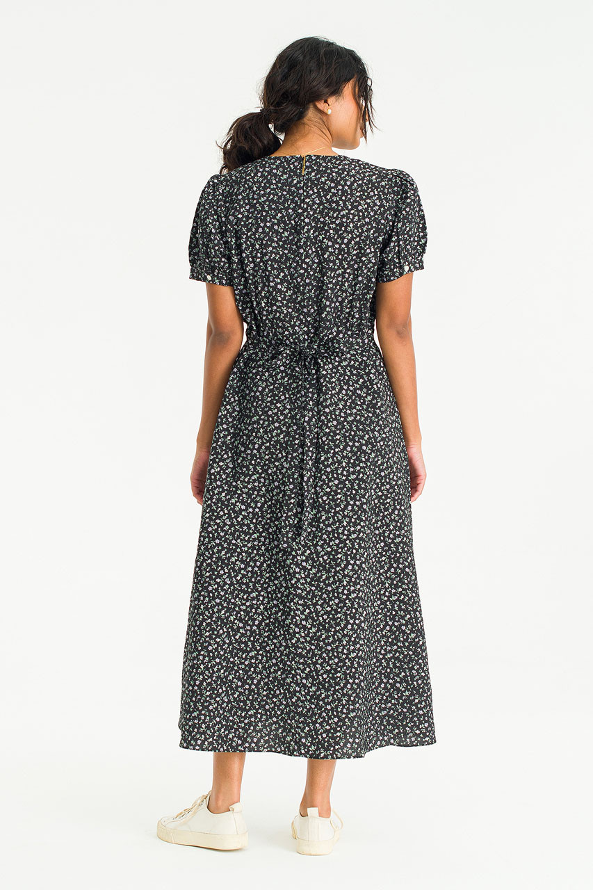 Luna Ditsy Flower Dress, Black