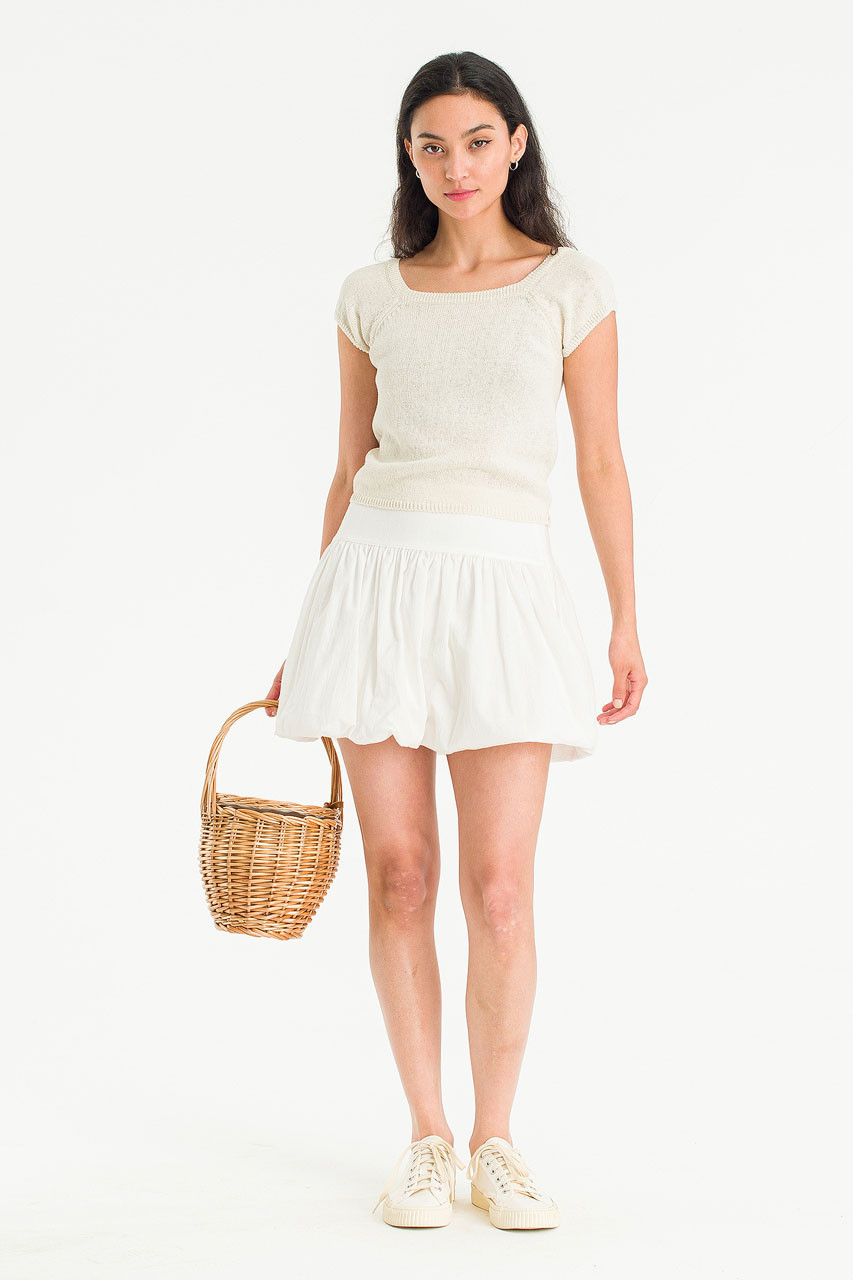 Leah Pumpkin Mini Skirt, Ivory
