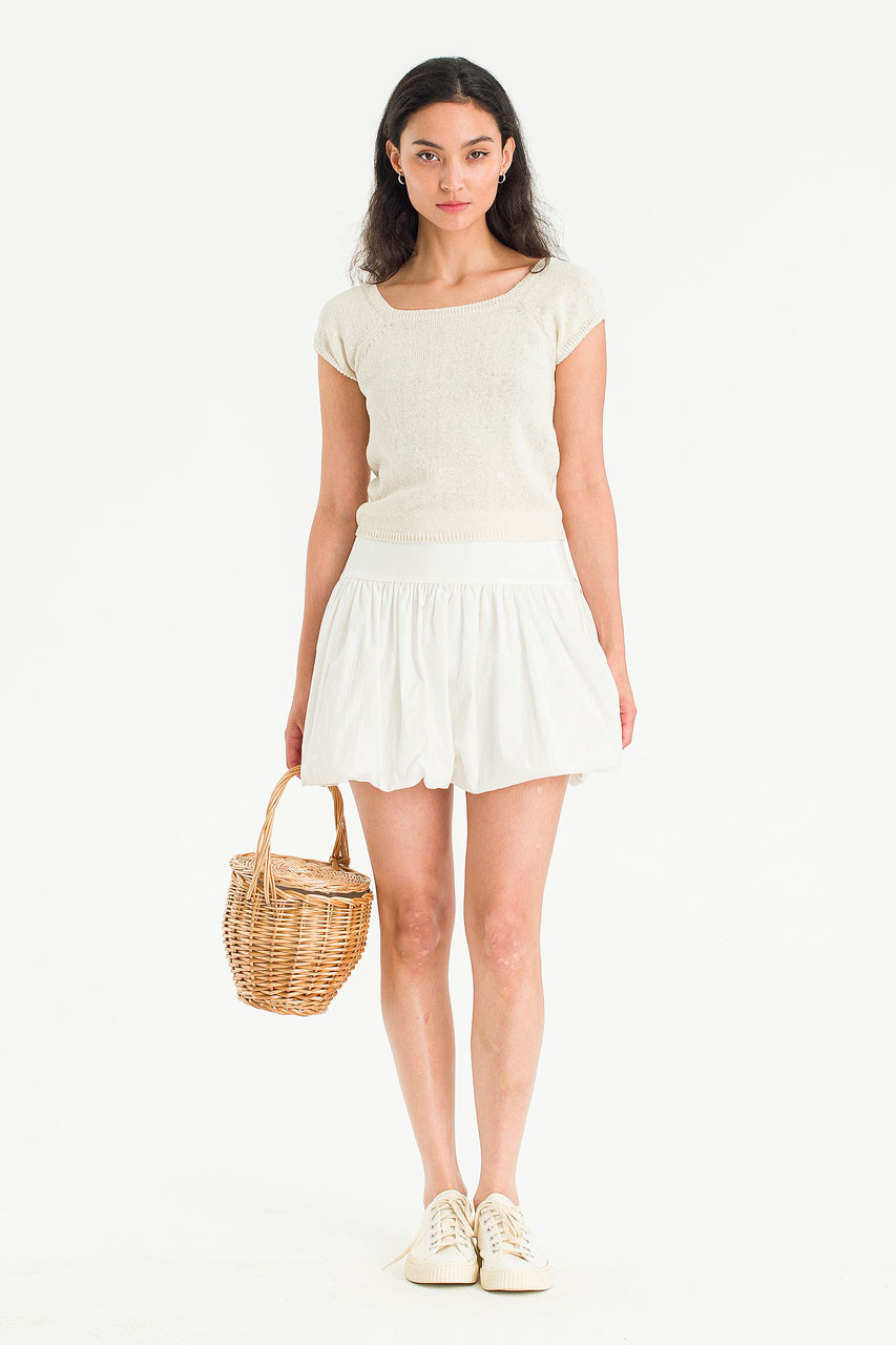Leah Pumpkin Mini Skirt, Ivory
