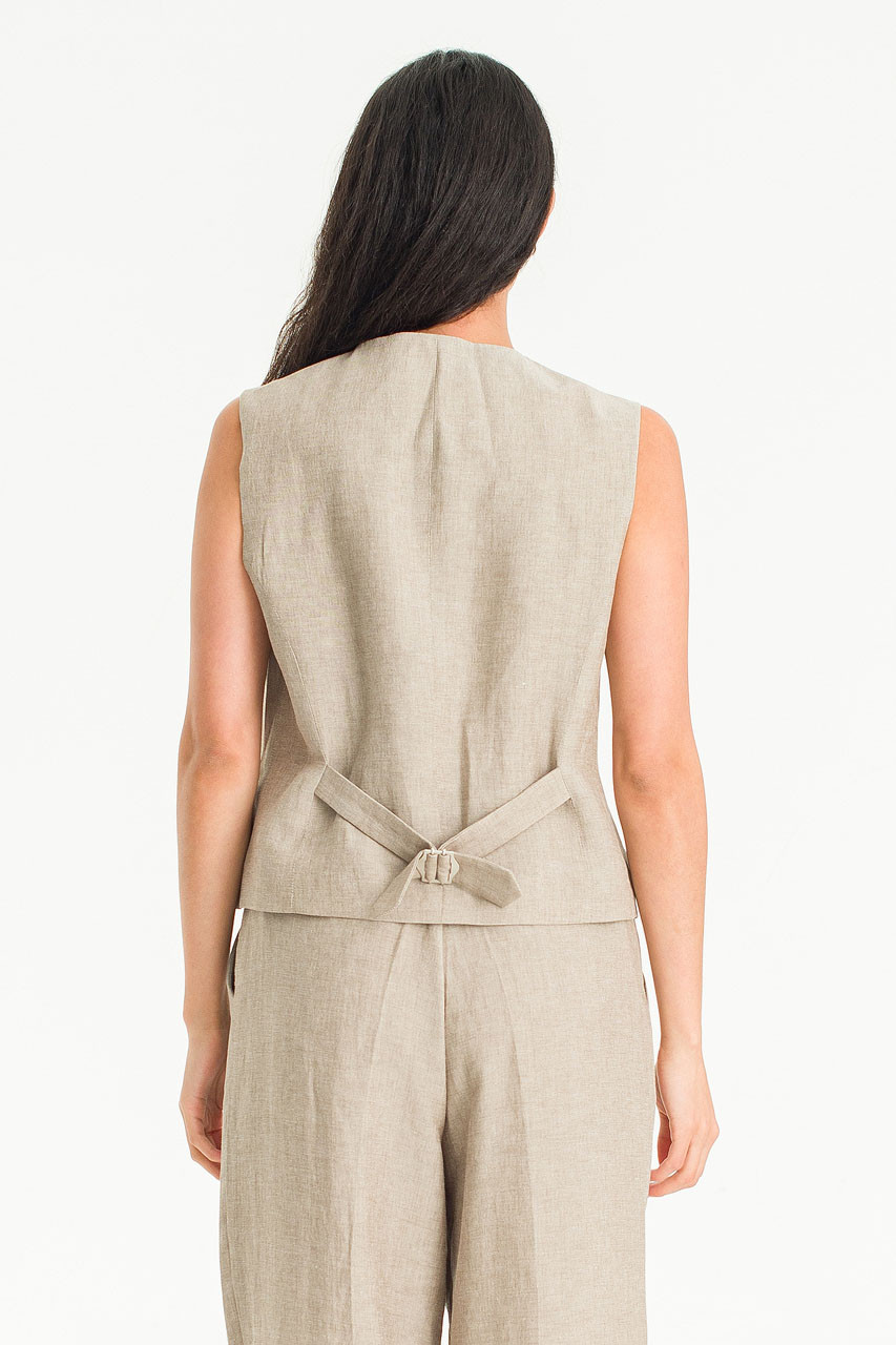 Sonia Button Vest, Mocha