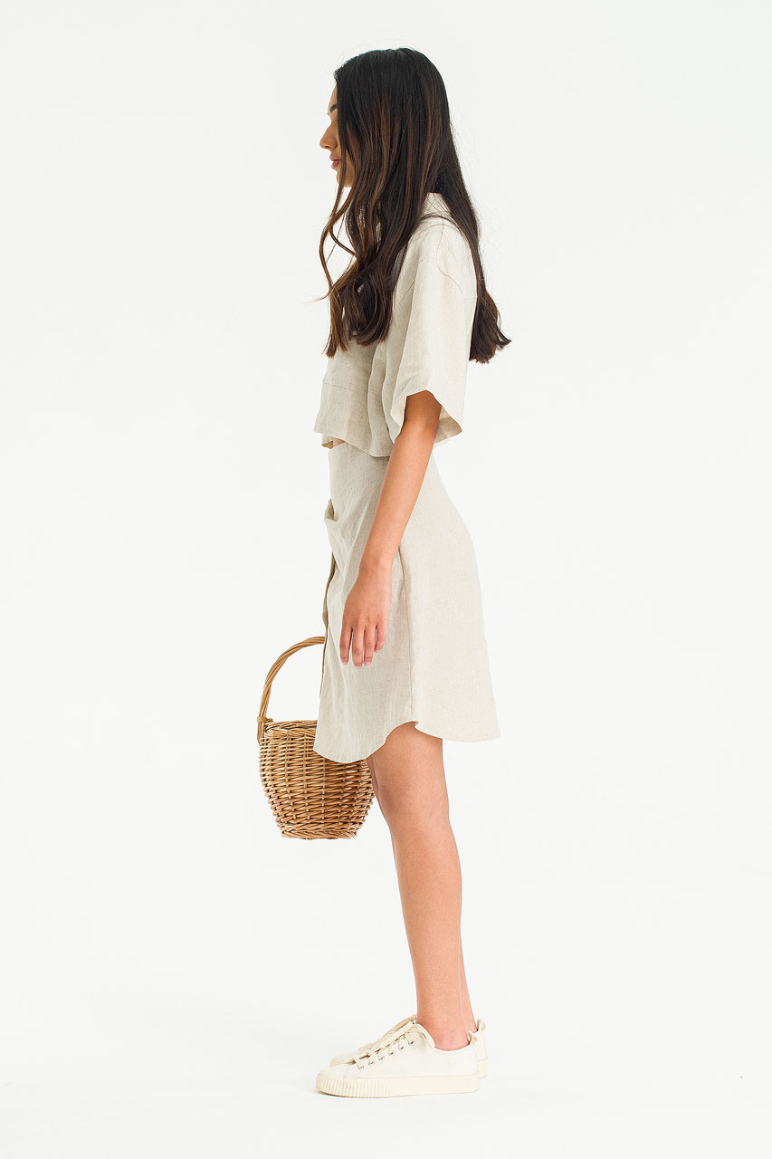Open Waist Shirt Dress, Natural