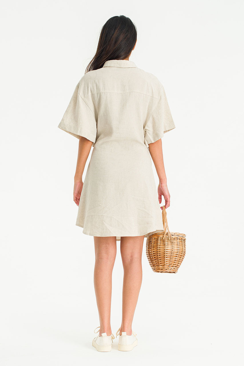 Open Waist Shirt Dress, Natural