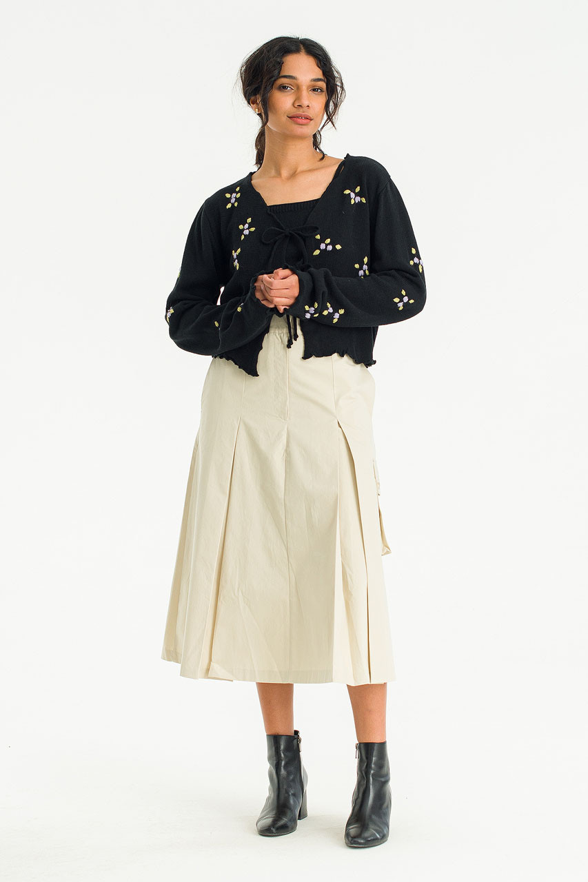 A Line Cargo Skirt, Beige