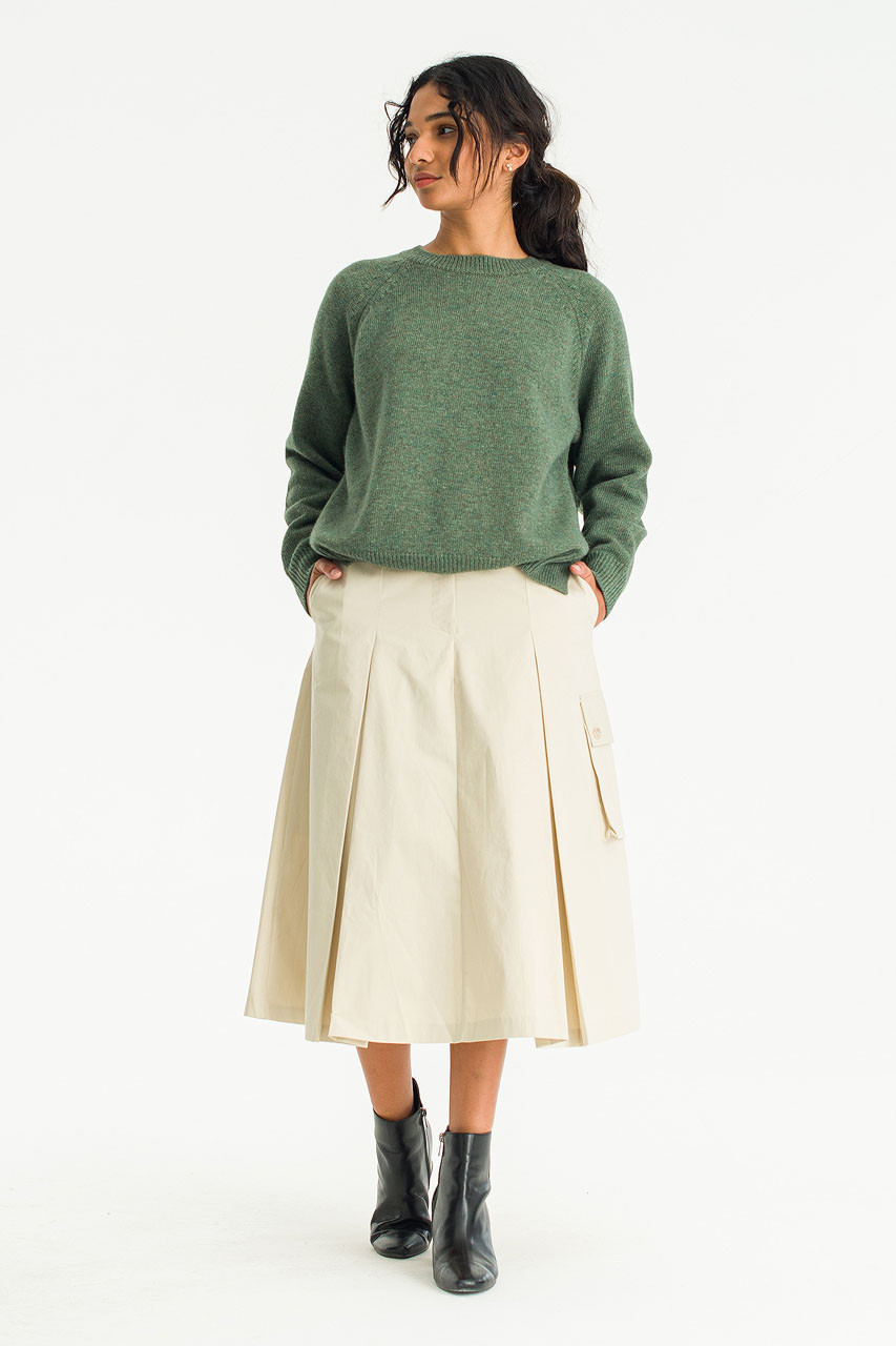 A Line Cargo Skirt, Beige