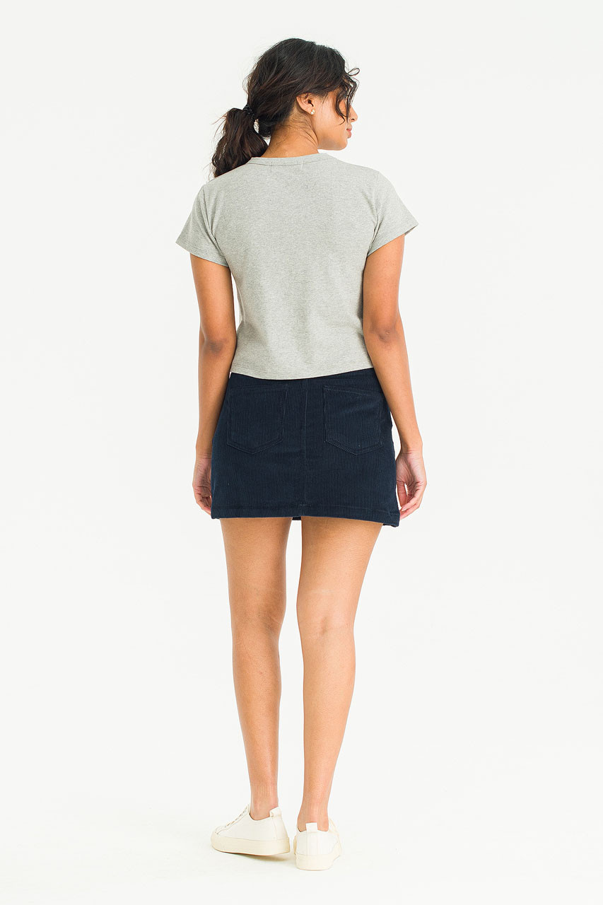 Ikoi Cord Mini Skirt, Navy
