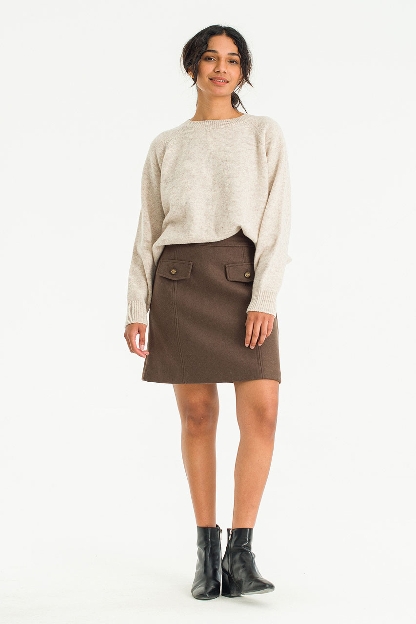 Siena Twin Pocket Skirt, Brown