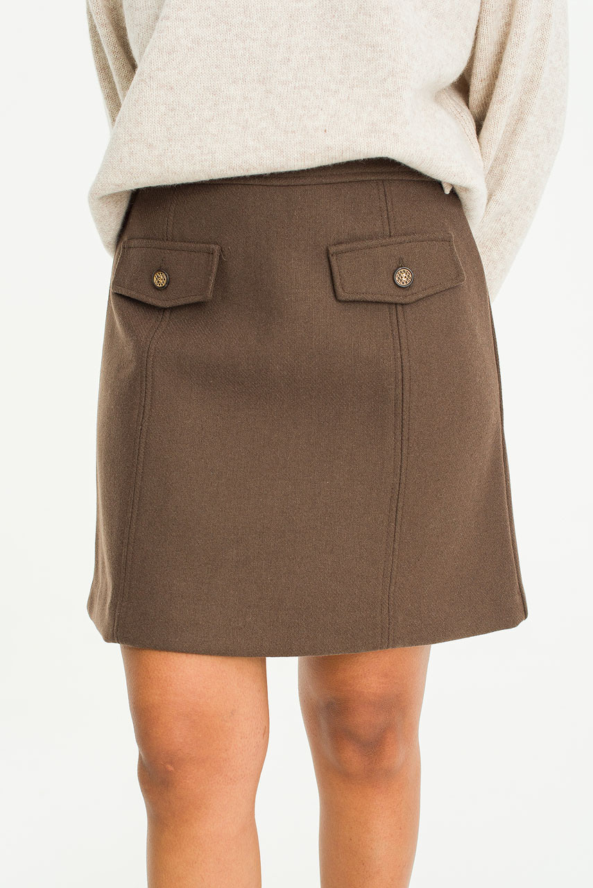 Siena Twin Pocket Skirt, Brown
