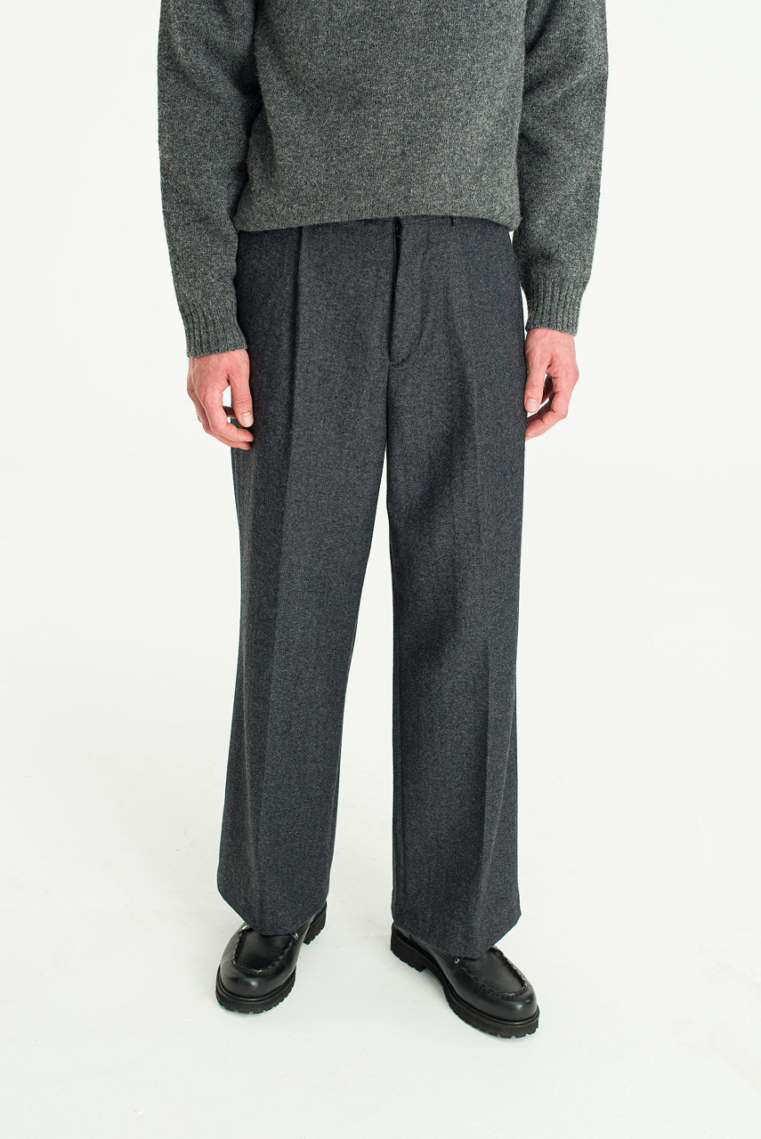Menswear | Wide-Cut Volk Trousers, Charcoal