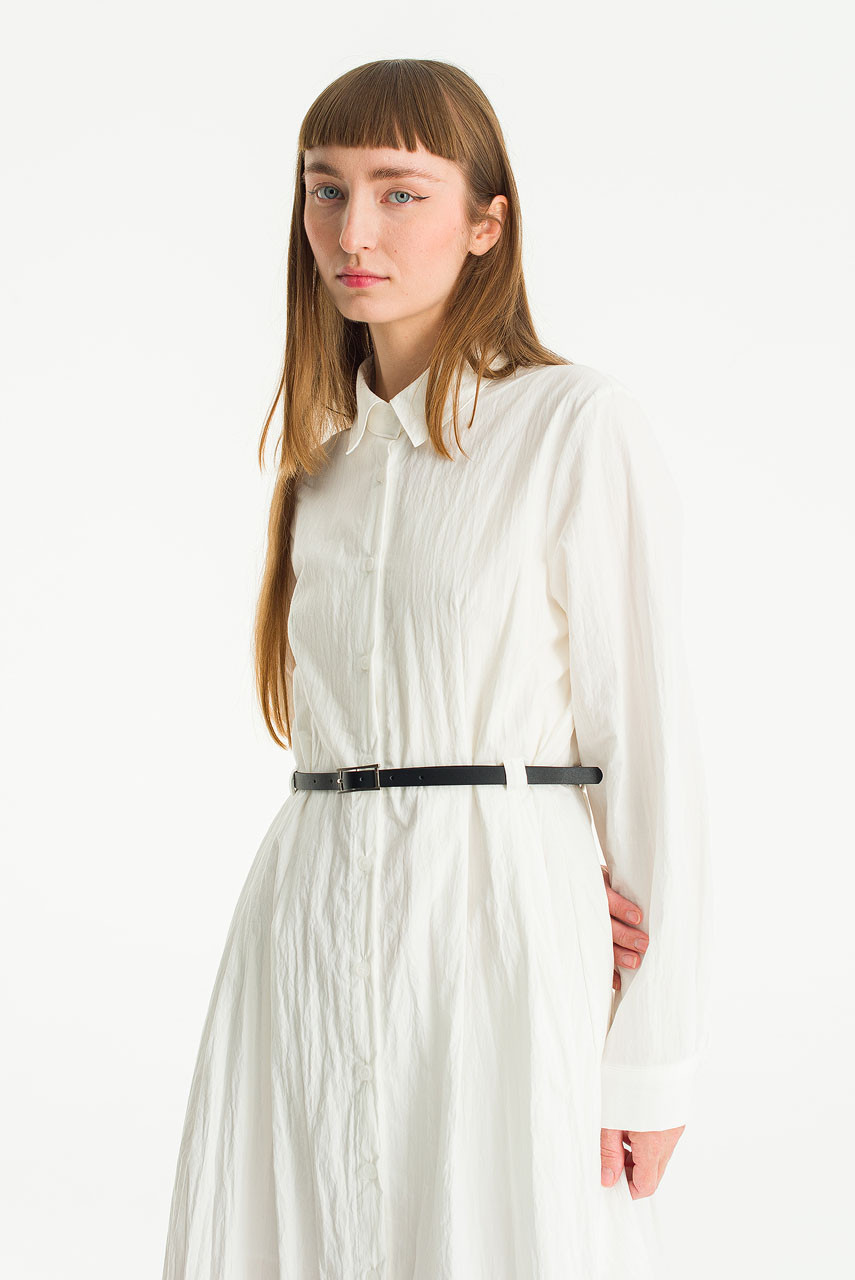 Sana Belted Shirt Dress, Ivory