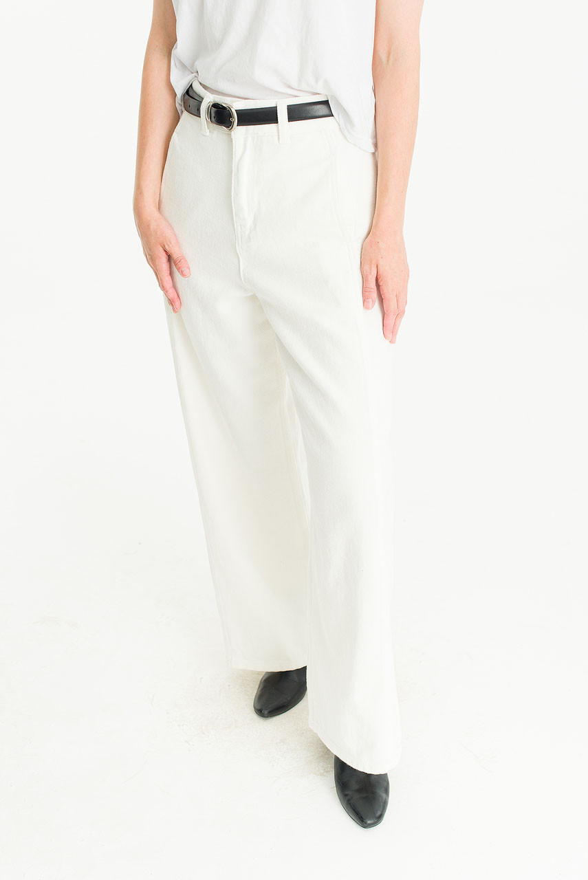Hina Wide Cotton Pants, Ivory
