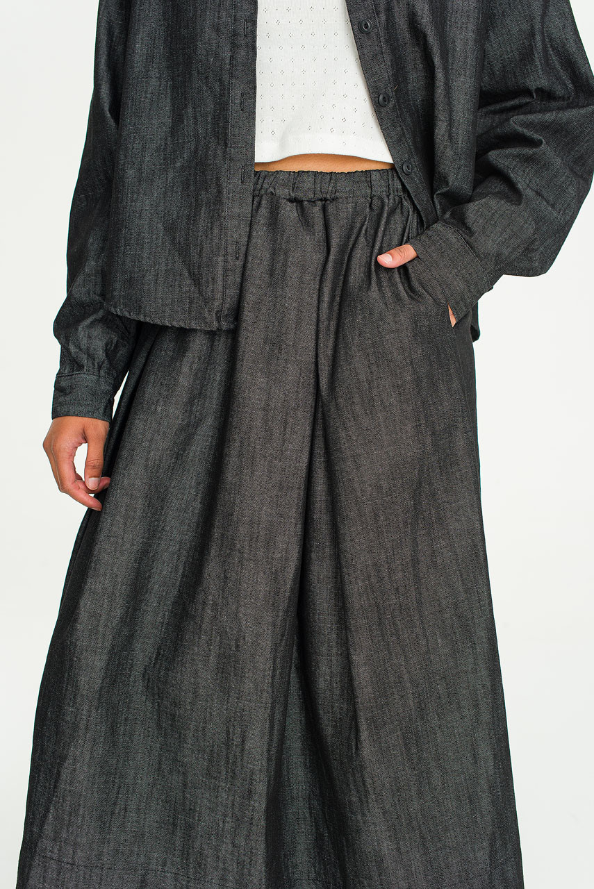 Yoko Waist String Skirt, Black