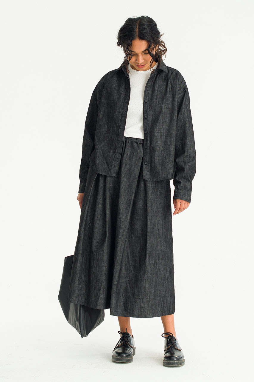 Yoko Waist String Skirt, Black