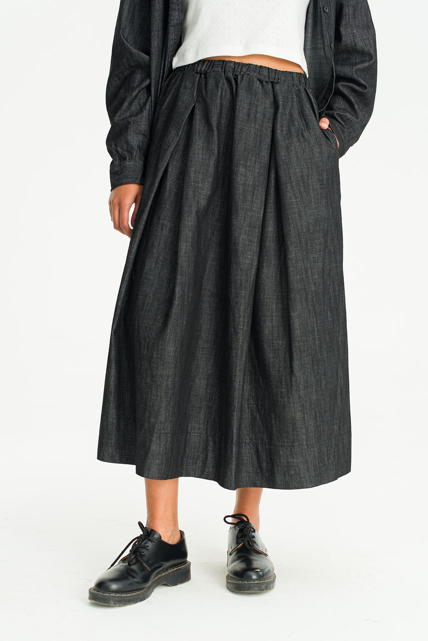 Yoko Waist String Skirt, Black